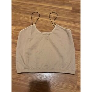 Free People Intimately Seamless Beige Crop Top Spaghetti Strap‎ Tank